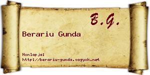 Berariu Gunda névjegykártya